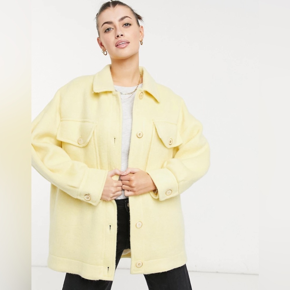 NWT Mango Yellow Wool Jacket